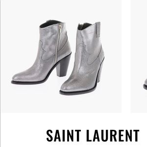 Saint Laurent metallic western booties
